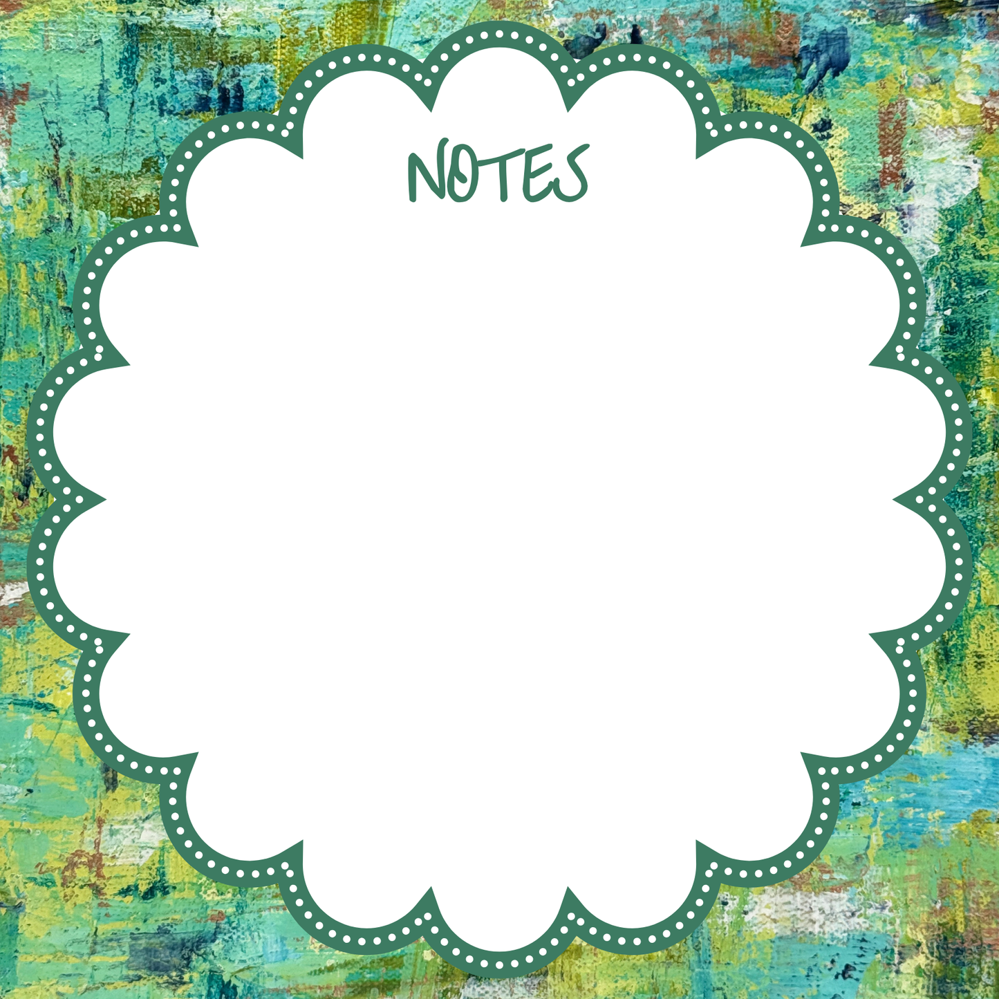 “Notes” Notepad in Scalloped | Abstract Notepads