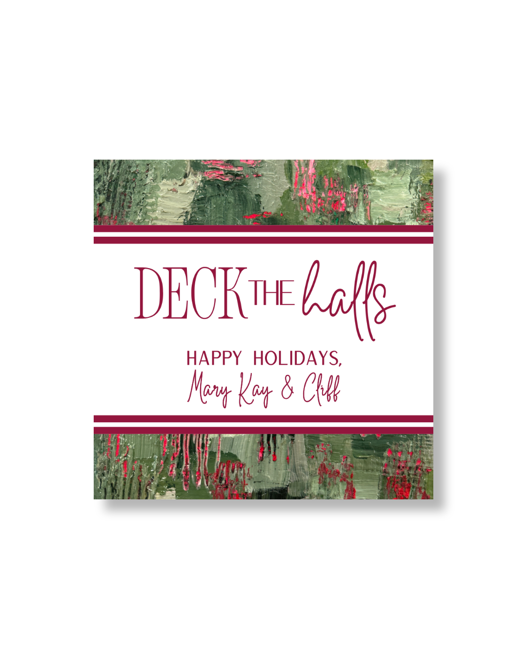 Christmas Square Gift Tags | ‘Deck the Halls’ | Holly Bushes