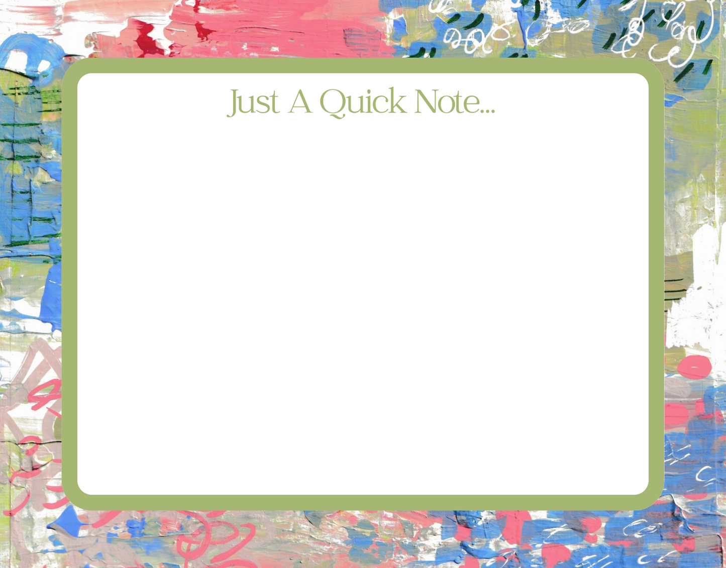 “Just a Quick Note” Notecards | Abstract Notecard Set