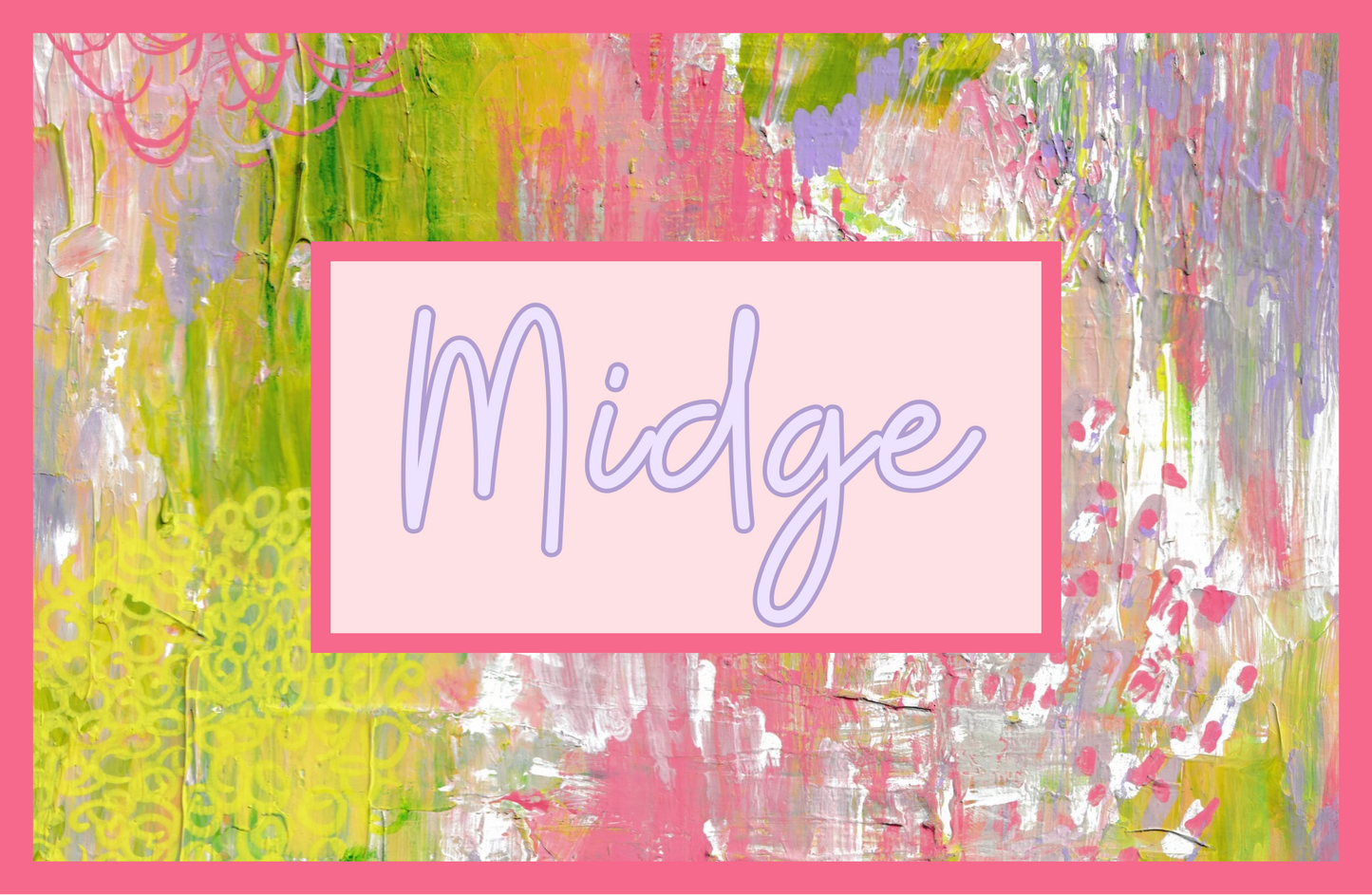 Personalized laminated kids placemat with Pink Peonies abstract art