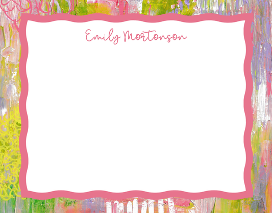 Personalized Notecards in Wavy | Custom Notecard Set