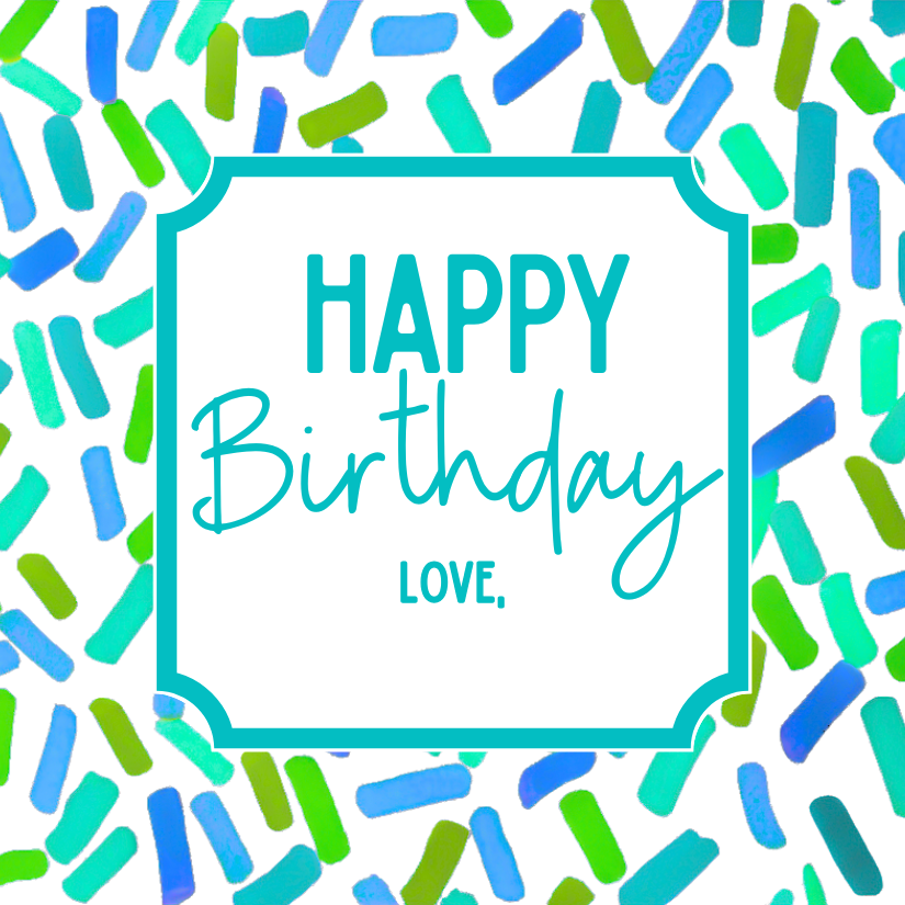 “Sprinkles” Happy Birthday Enclosure Gift Tags|Big Bash Blue|Set of 24