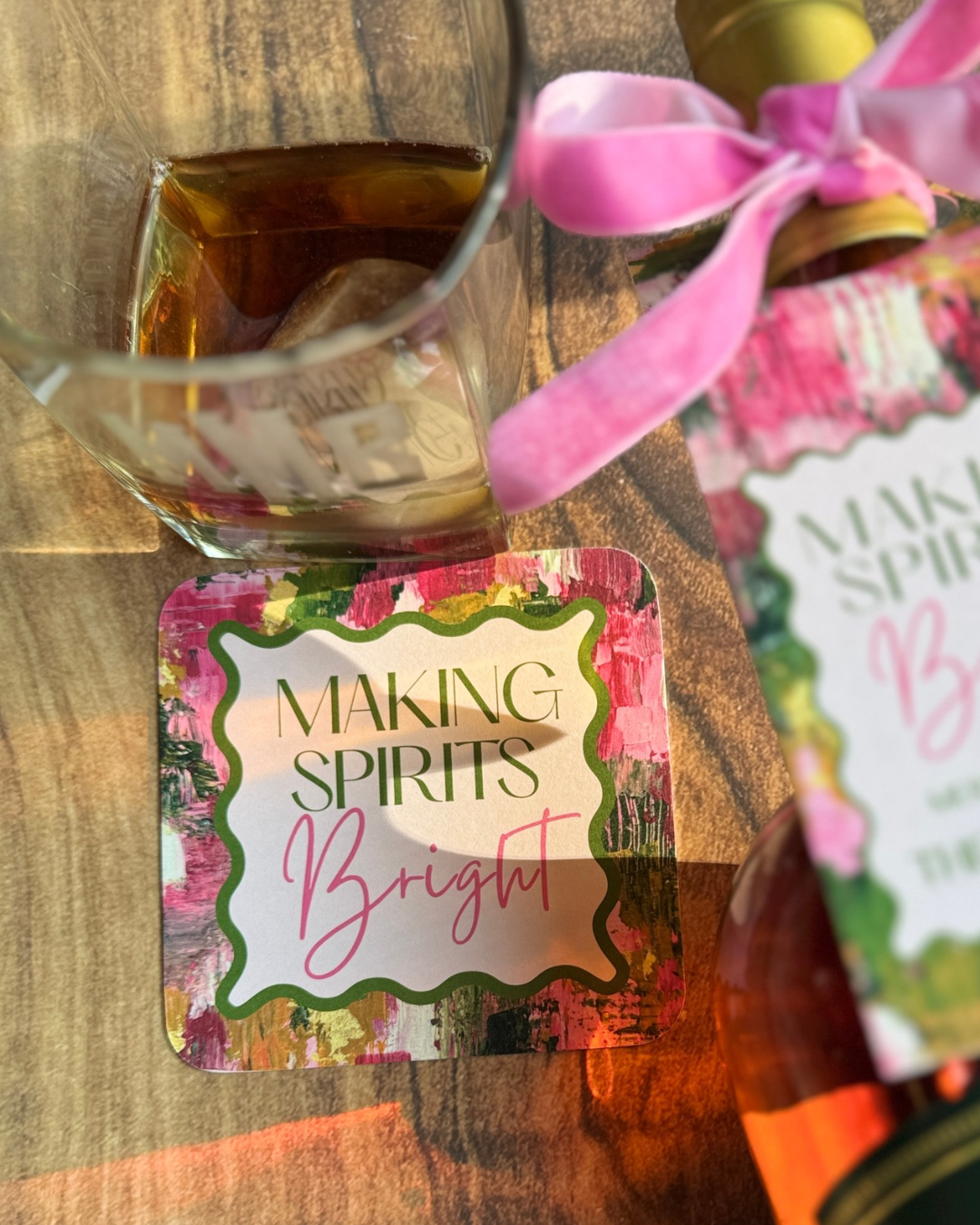 Christmas Paper Coaster Set | ‘Making Spirits Bright’ | Very Berry Christmas