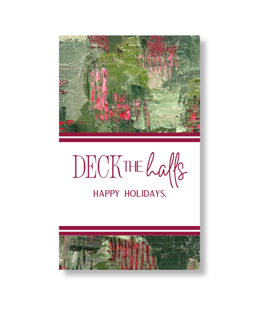 Christmas Rectangular Gift Tags | ‘Deck the Halls’ | Holly Bushes