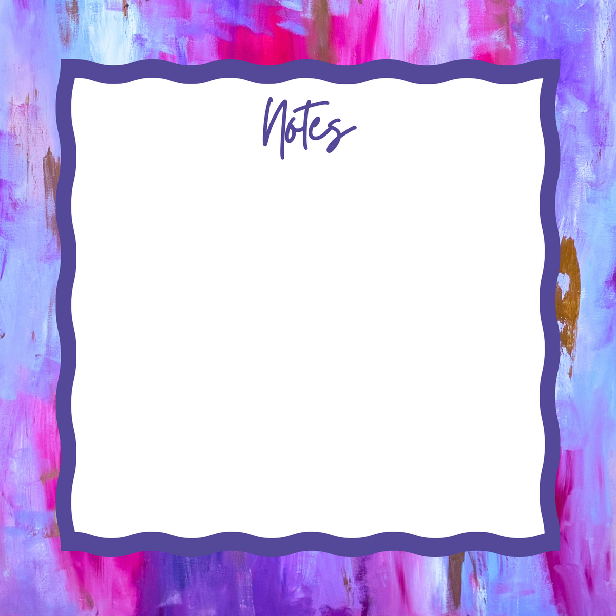 Wavy square Notes notepad with Unbridled Enthusiasm abstract art
