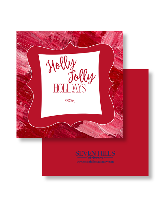 Christmas Square Gift Tags | ‘Holly Jolly Holidays’ | So Jolly
