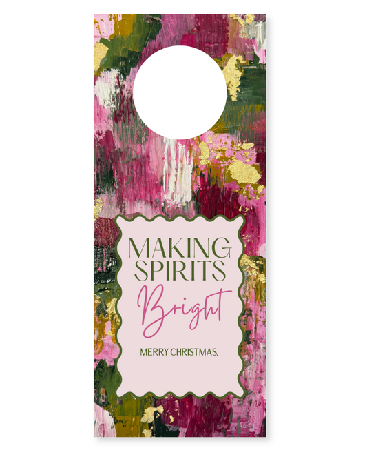 Christmas Wine Tag Set | ‘Making Spirits Bright’ | Very Berry Christmas