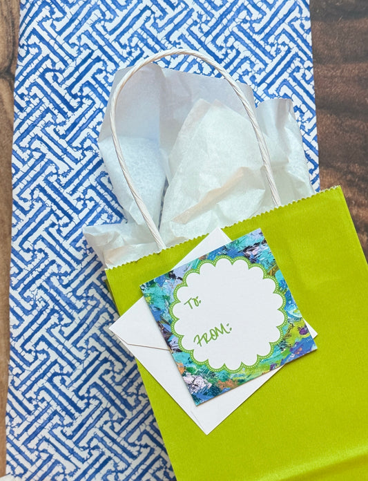 Square Gift Tags | Scalloped | Lagoon