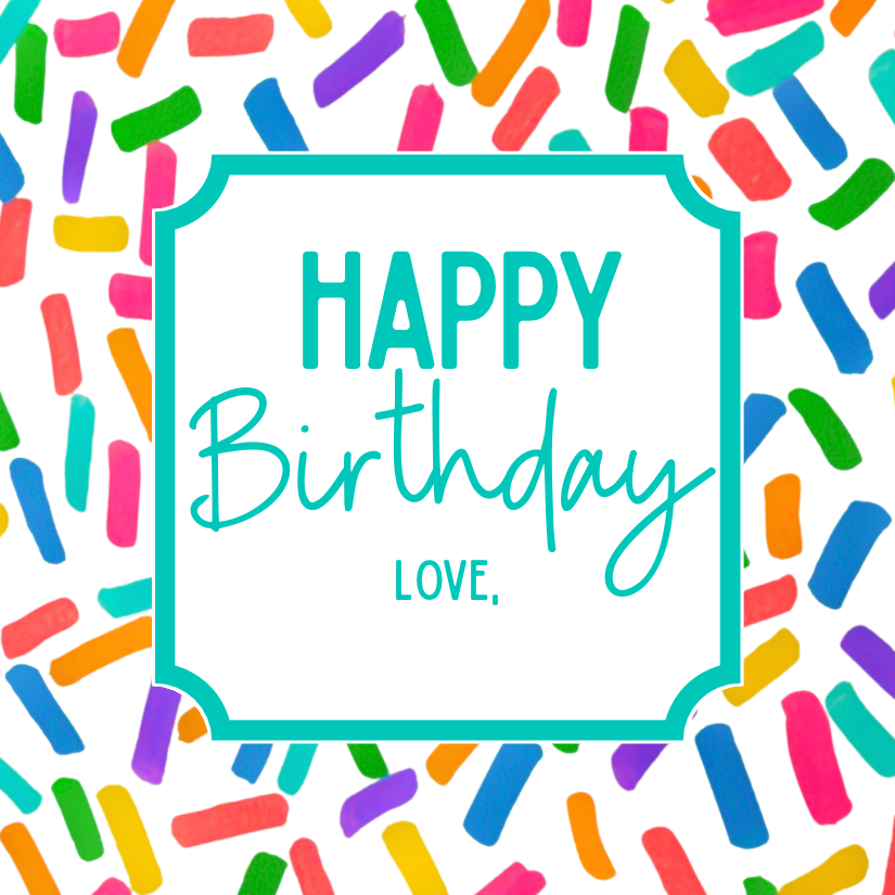 Sprinkles Rainbow Revel birthday gift tags, alternate view