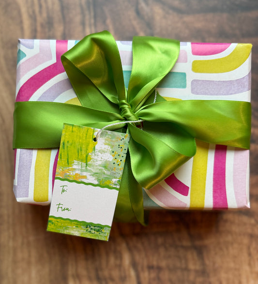 Rectangular Gift Tags | Wavy | Spring Greens