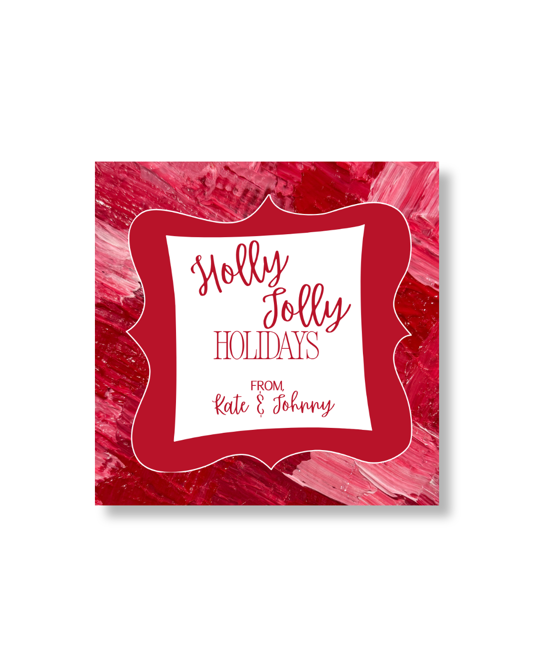 Personalized Christmas Square Gift Tags | ‘Holly Jolly Holidays’ | So Jolly