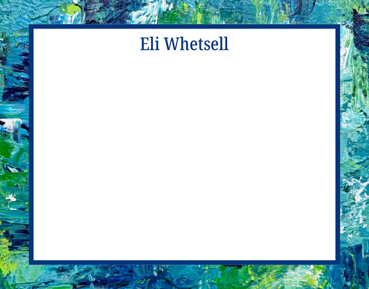 Personalized Notecards with Straight Border | Custom Notecard Set