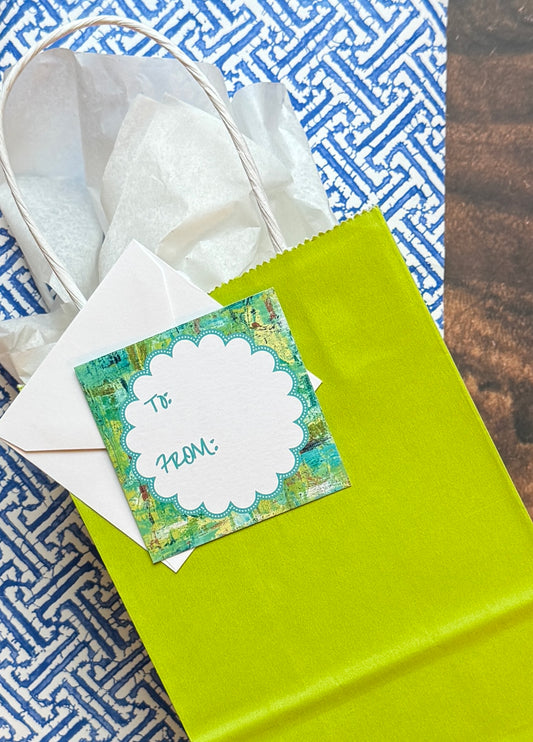 Square Gift Tags | Scalloped | Saltwater