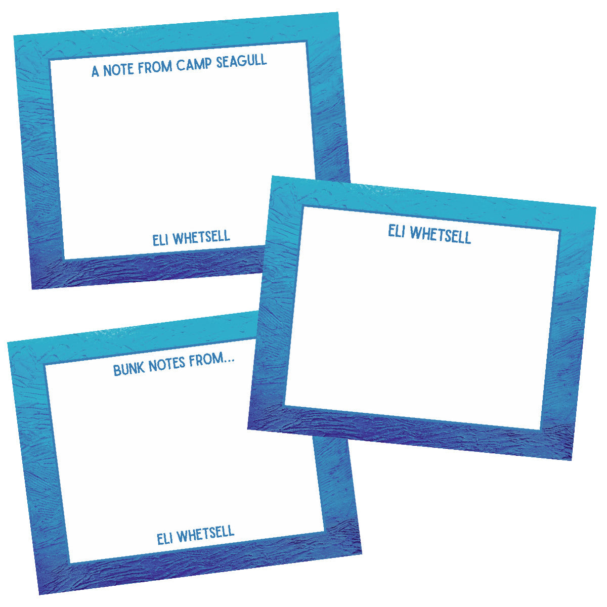 Personalized summer camp notecards with View from Below abstract art