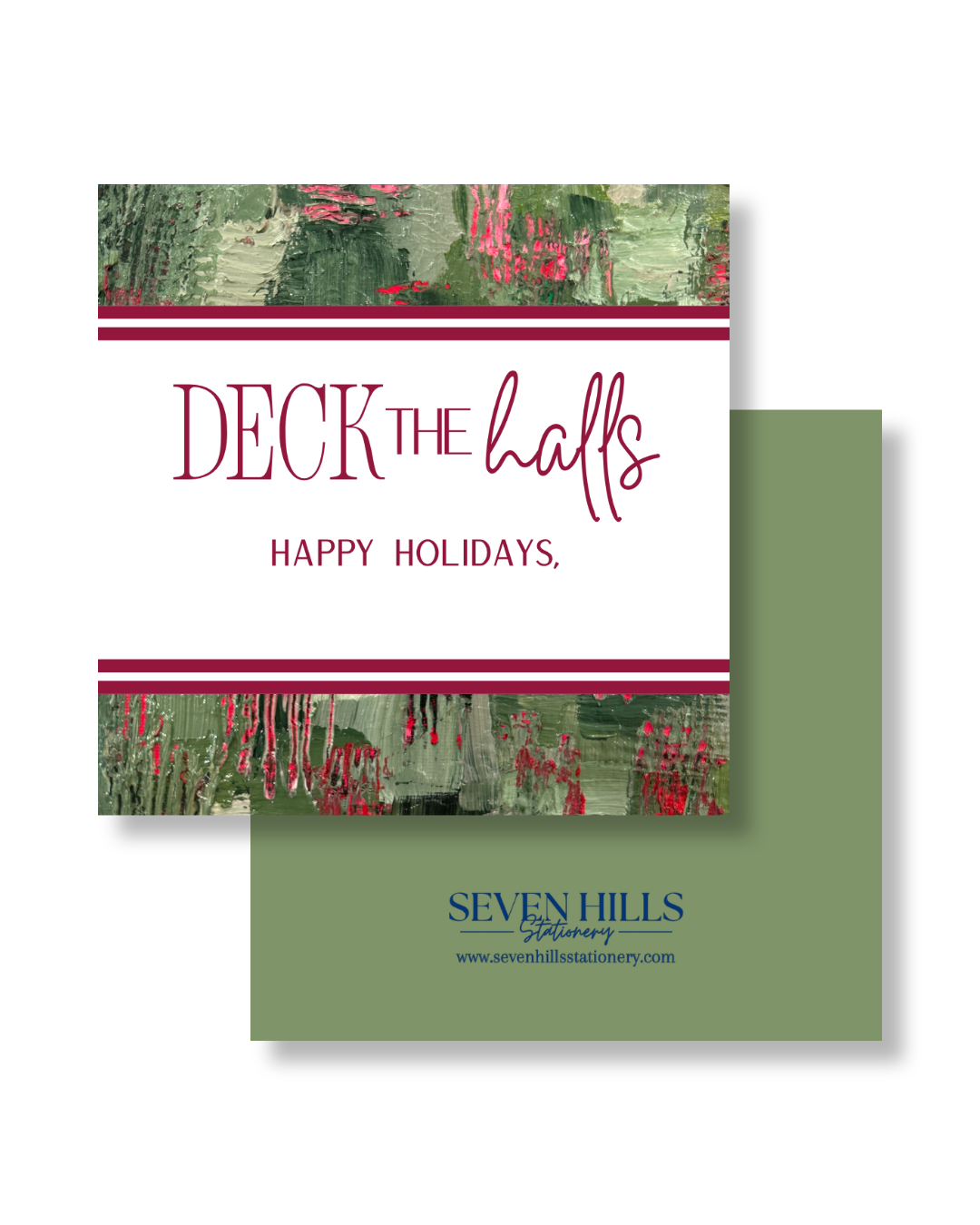 Christmas Square Gift Tags | ‘Deck the Halls’ | Holly Bushes