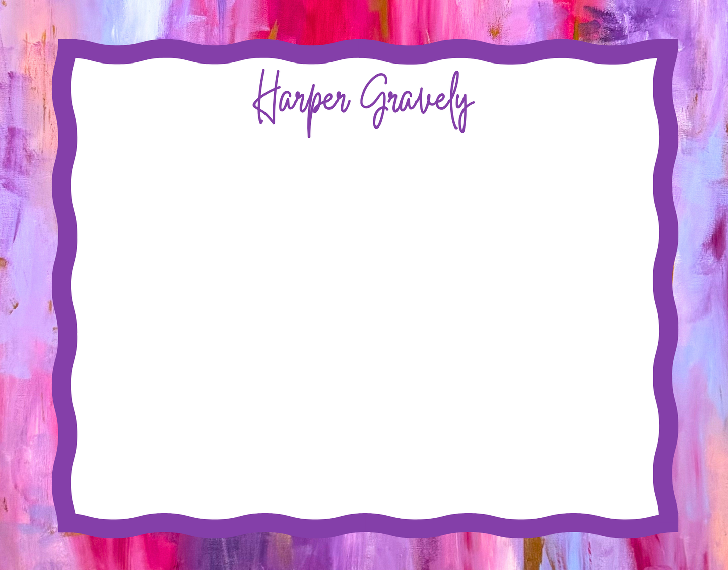 Personalized Notecards in Wavy | Custom Notecard Set