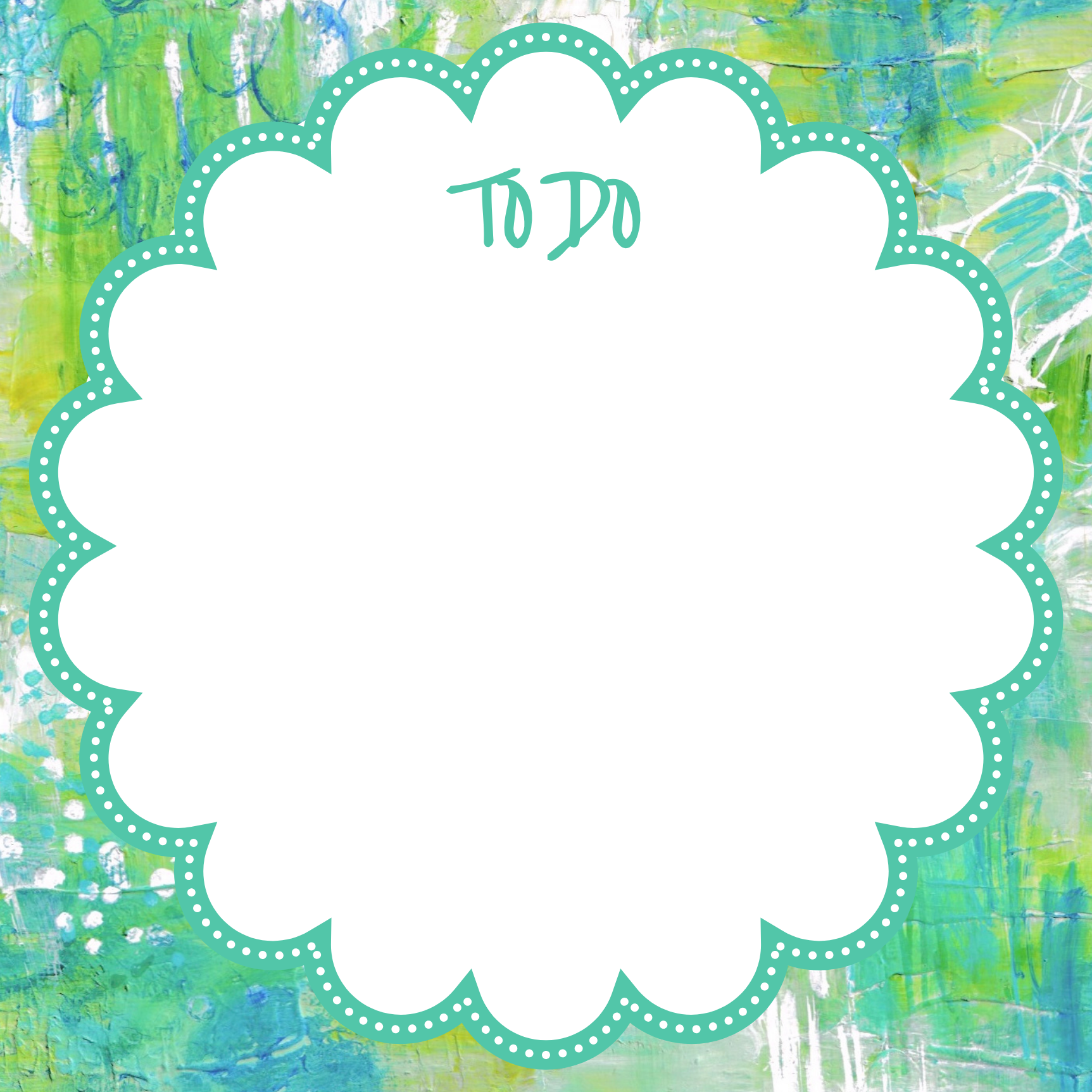 Scalloped square To Do list notepad with Warmer Weather abstract art