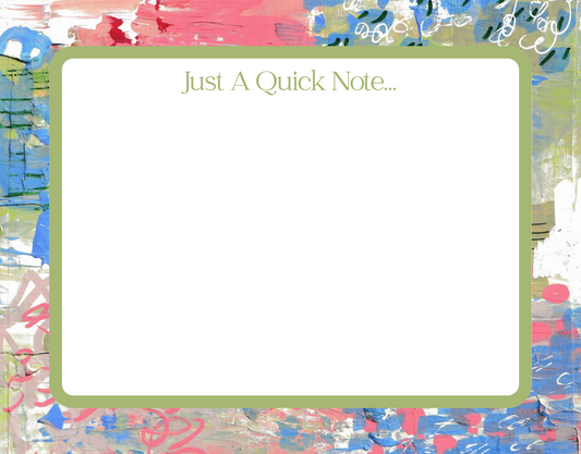 “Just a Quick Note” Notecards | Abstract Notecard Set
