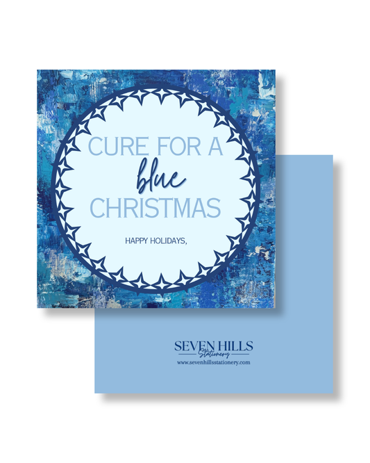 Christmas Square Gift Tags | ‘Cure for a Blue Christmas’ | Blue, Blue, Blue Christmas