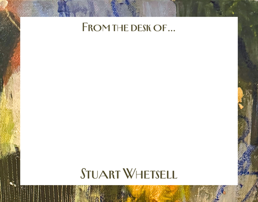 Straight border personalized notecard set with November abstract art