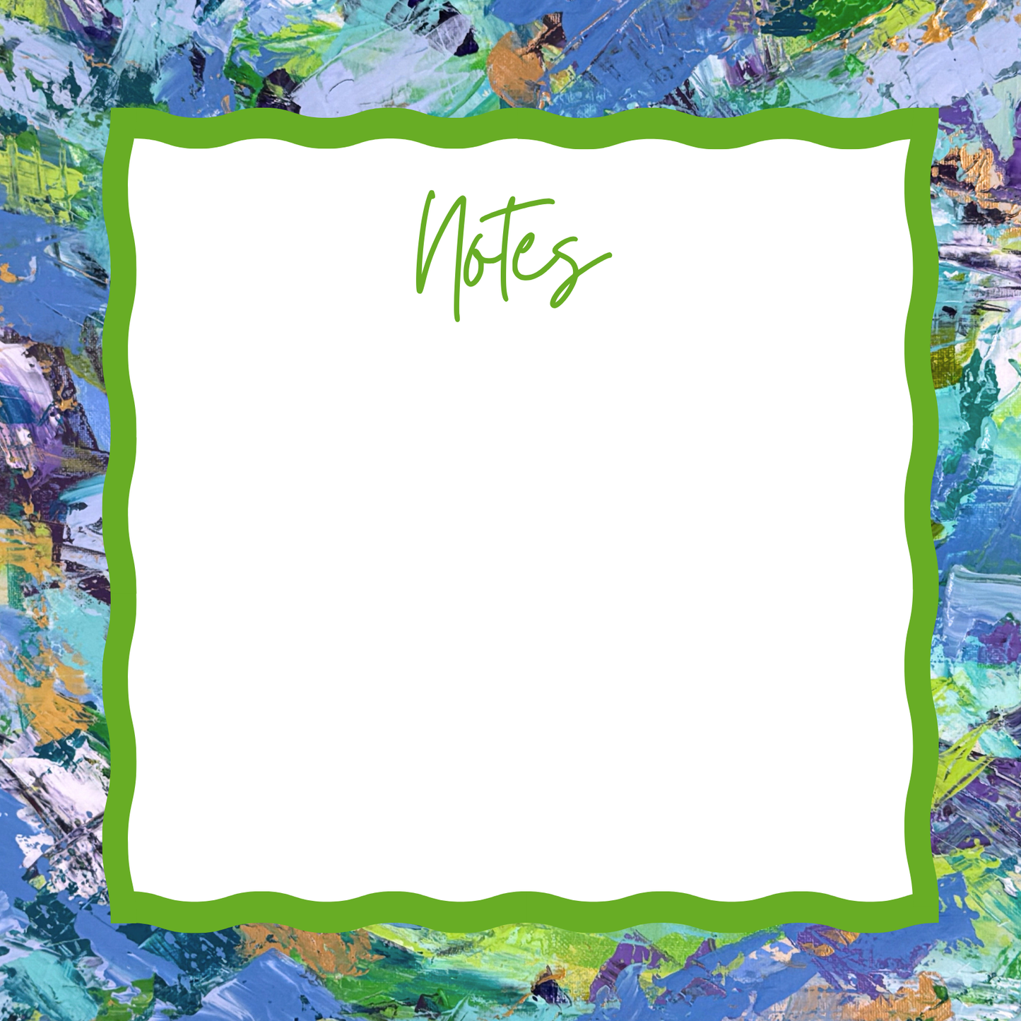 “Notes” Notepad In Wavy | Abstract Notepads