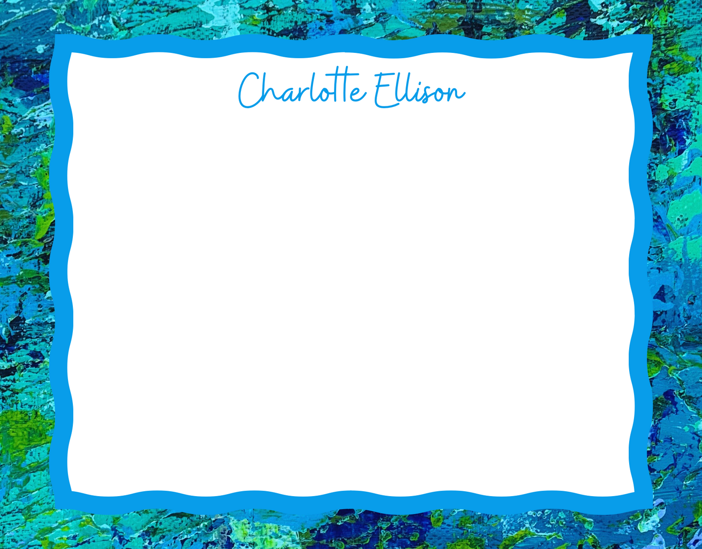 Personalized Notecards in Wavy | Custom Notecard Set