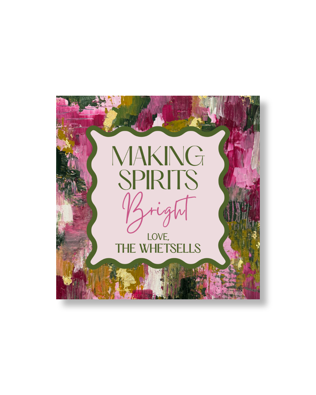 Personalized Christmas Square Gift Tags | ‘Making Spirits Bright’ | Very Berry Christmas