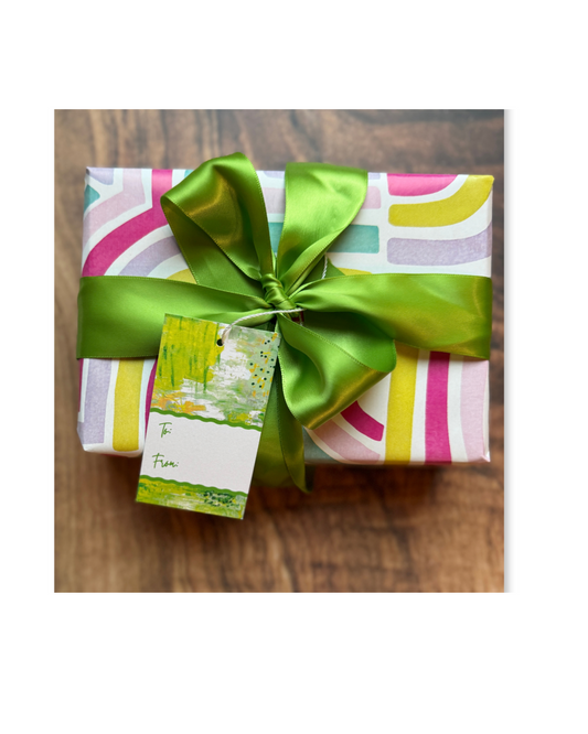 Rectangular Gift Tags | Wavy | Spring Greens