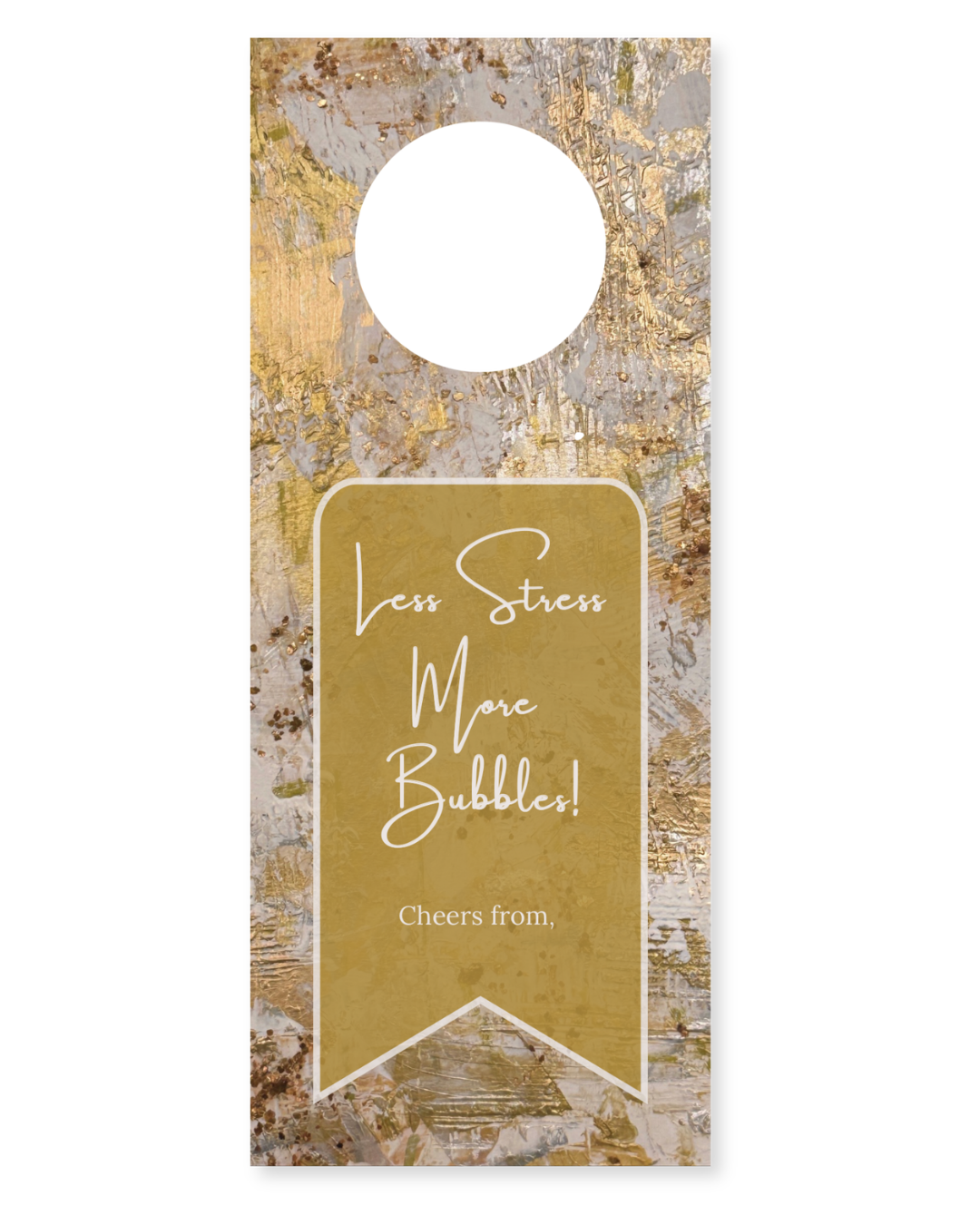 Everyday Wine Tag Set | ‘Less Stress, More Bubbles’ | Season’s Sparkles