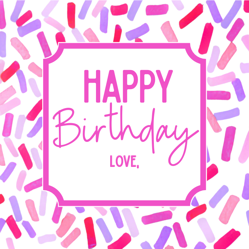 Happy Birthday Gift Tags in Party Pink|Set of 24| Abstract Paper Goods