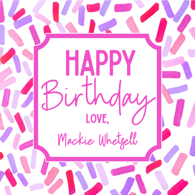 Happy Birthday Gift Tags in Party Pink|Set of 24| Abstract Paper Goods