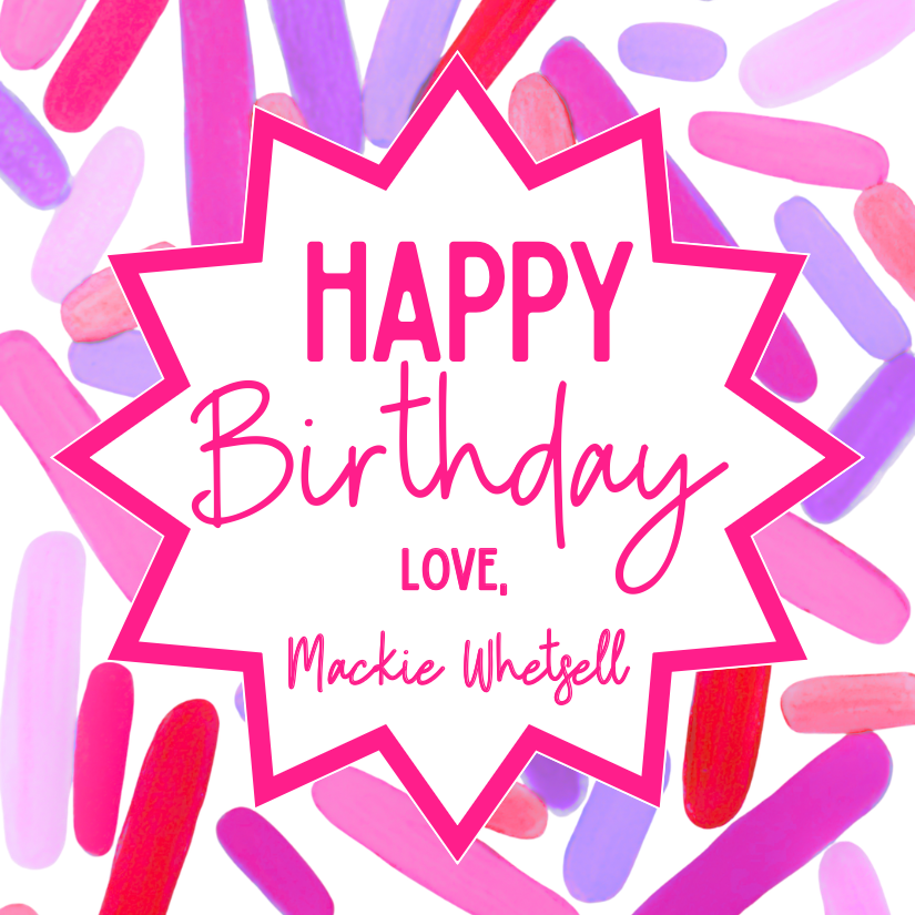 Happy Birthday Gift Tags in Party Pink|Set of 24| Abstract Paper Goods