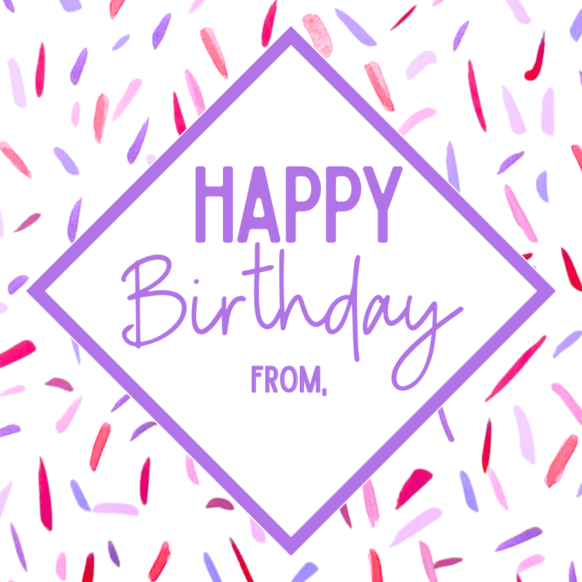 Happy Birthday Gift Tags in Party Pink|Set of 24| Abstract Paper Goods