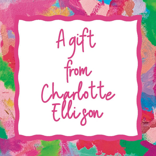 Wavy personalized gift enclosure cards with Come On Get Happy abstract art