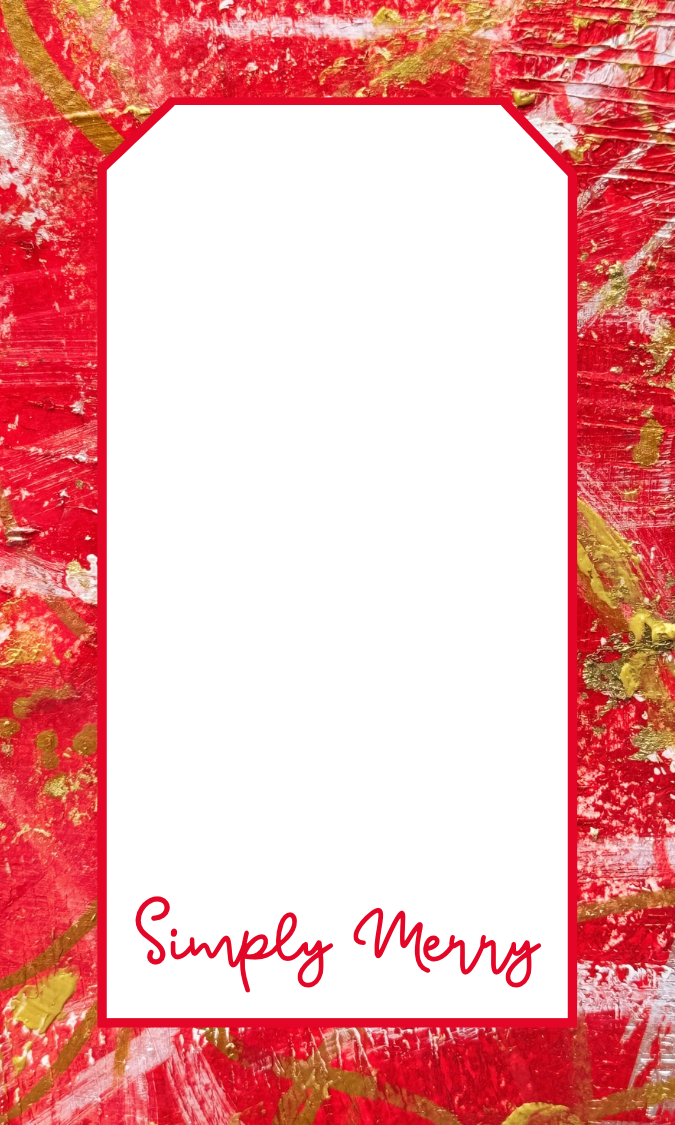 Simply Merry Christmas gift tags with abstract art, set of 12