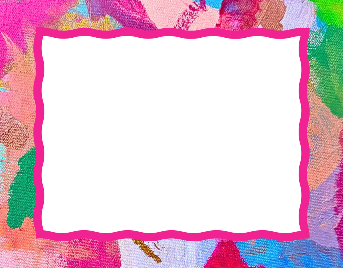 Wavy blank notecard set of 10 with Come On Get Happy abstract art