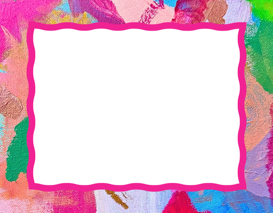 Wavy blank notecard set of 10 with Come On Get Happy abstract art