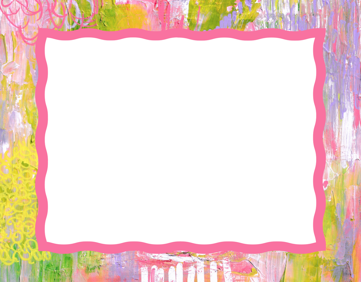 Wavy blank notecard set of 10 with Pink Peonies abstract art