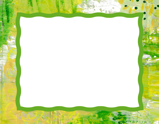 Wavy blank notecard set of 10 with Spring Greens abstract art