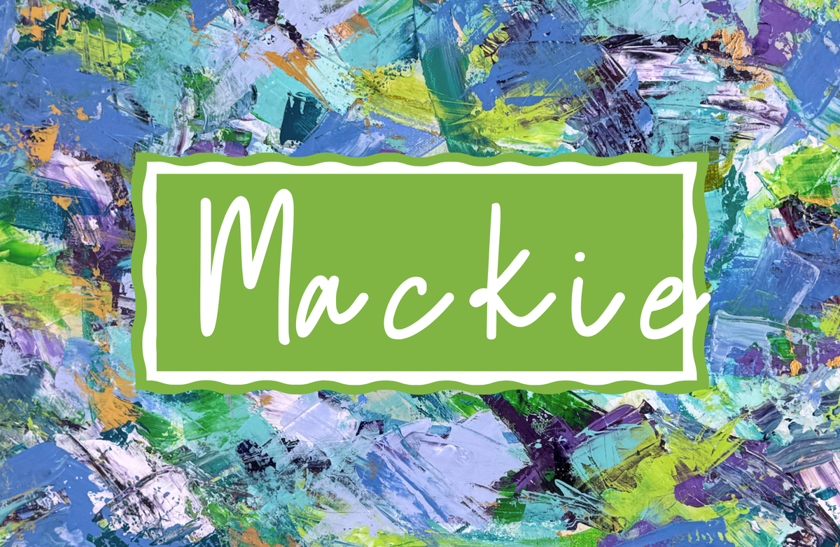 Personalized laminated kids placemat with Lagoon abstract art