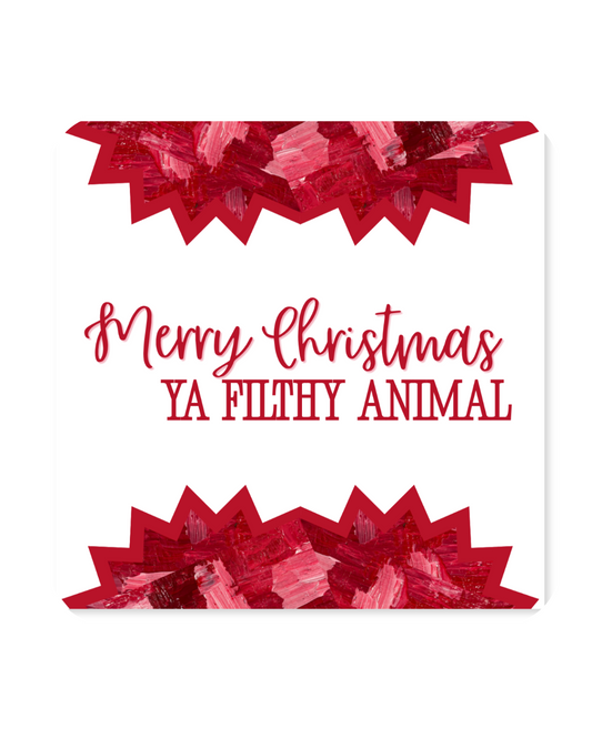 Christmas Paper Coaster Set | ‘Merry Christmas Ya Filthy Animal’ | So Jolly