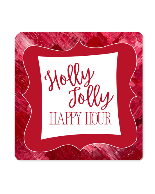 Christmas Paper Coaster Set | ‘Holly Jolly Happy Hour’ | So Jolly