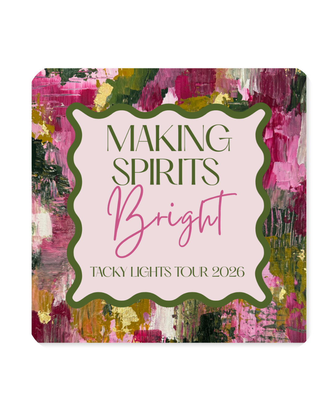 Personalized Christmas Paper Coaster Set | ‘Making Spirits Bright’ | Very Berry Christmas