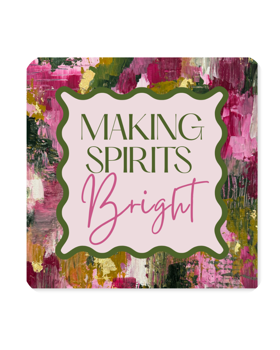 Christmas Paper Coaster Set | ‘Making Spirits Bright’ | Very Berry Christmas