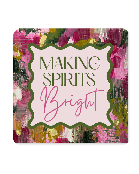 Christmas Paper Coaster Set | ‘Making Spirits Bright’ | Very Berry Christmas