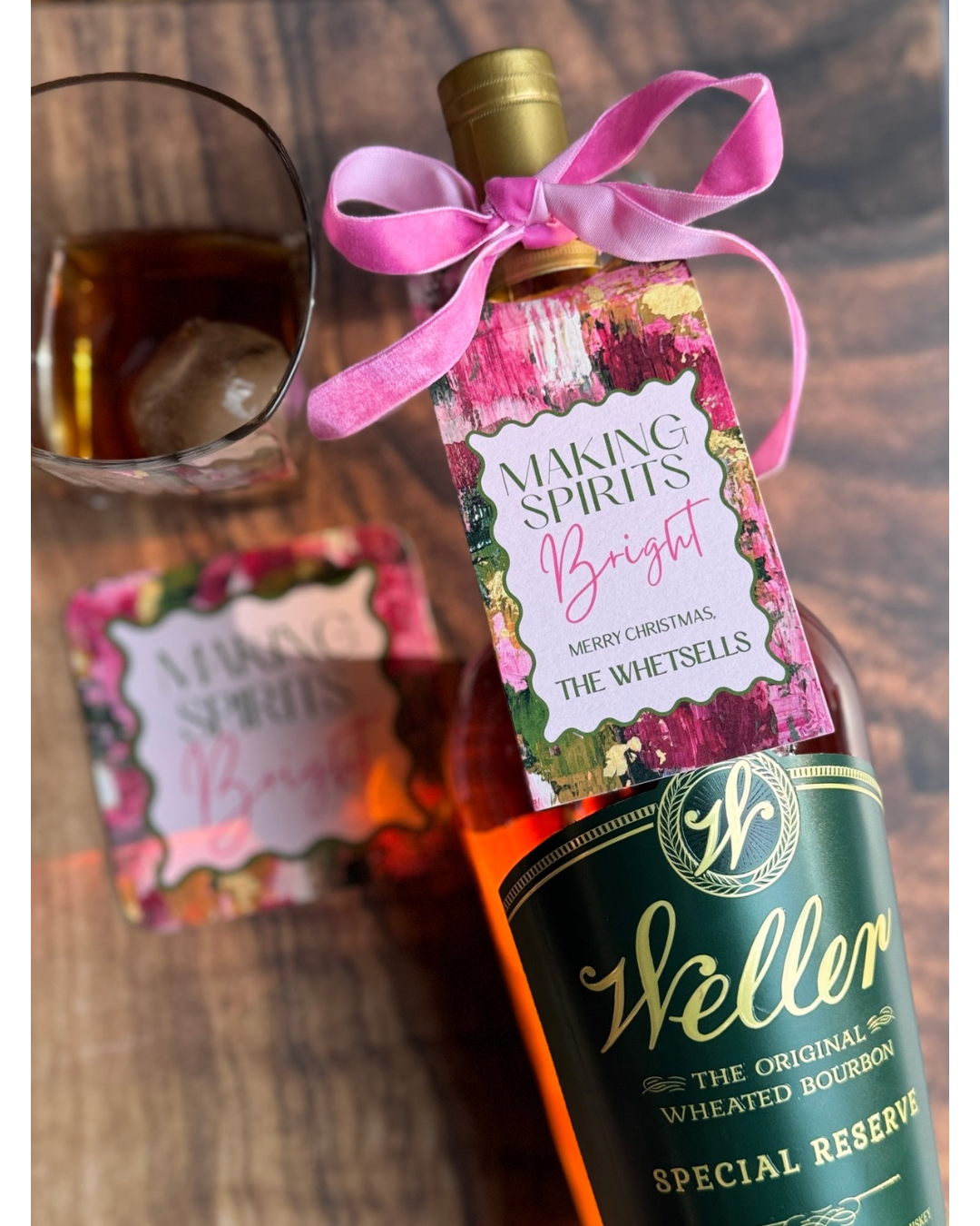 Personalized Christmas Wine Tag Set | ‘Making Spirits Bright’ | Very Berry Christmas