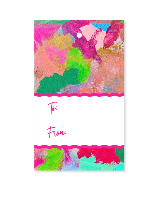 Rectangular Gift Tags | Wavy | Come On Get Happy