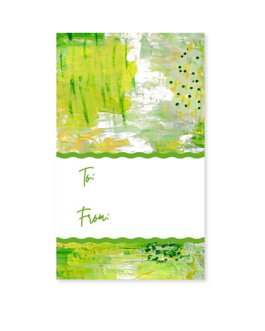 Rectangular Gift Tags | Wavy | Spring Greens