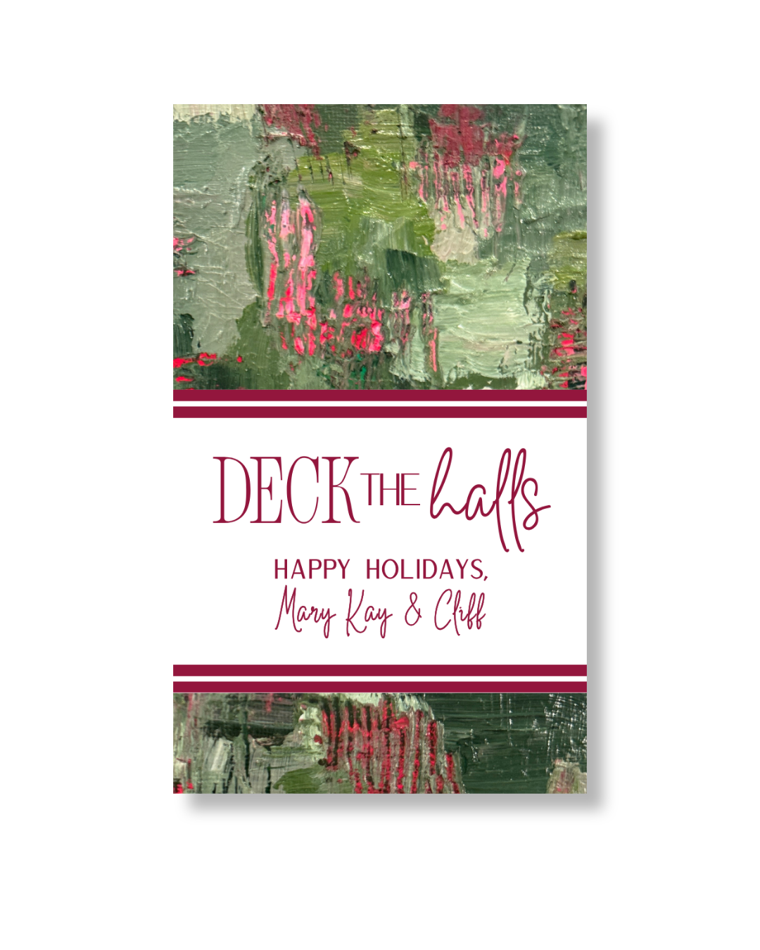 Personalized Christmas Rectangular Gift Tags | ‘Deck the Halls’ | Holly Bushes