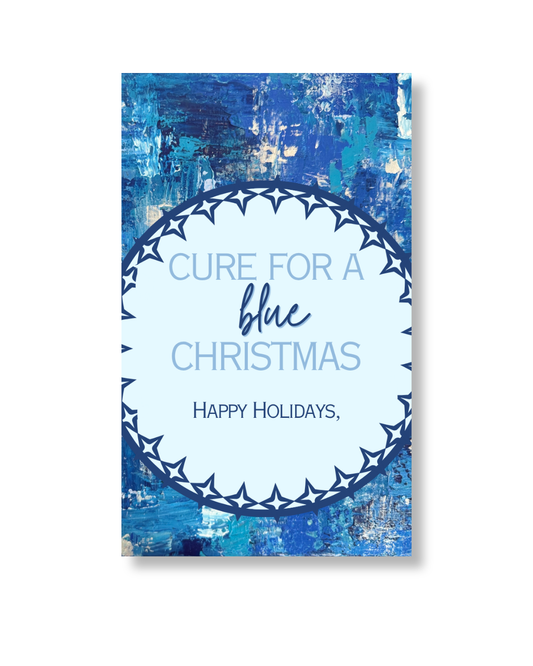 Christmas Rectangular Gift Tags | ‘Cure for a Blue Christmas’ | Blue, Blue, Blue Christmas